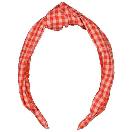 Serre-tête large - Vichy fraise