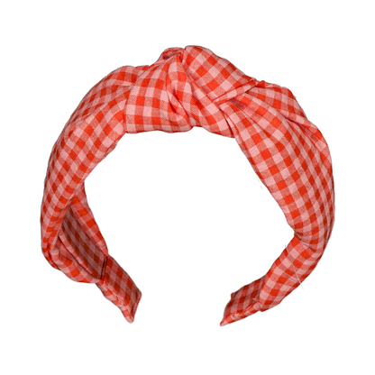 Serre-tête large - Vichy fraise