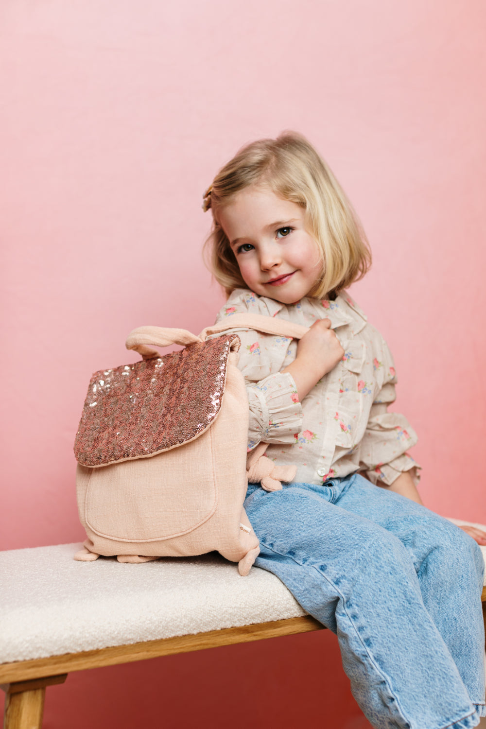 Nursery backpack - Pink sequins