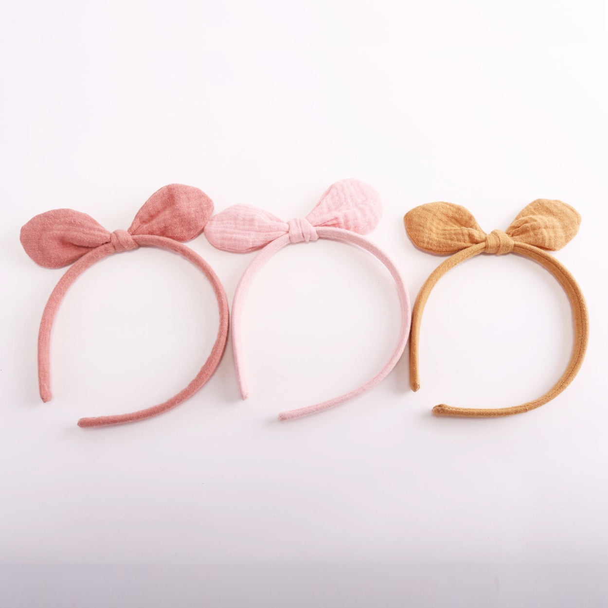 Rabbit headband - Double gauze candy pink