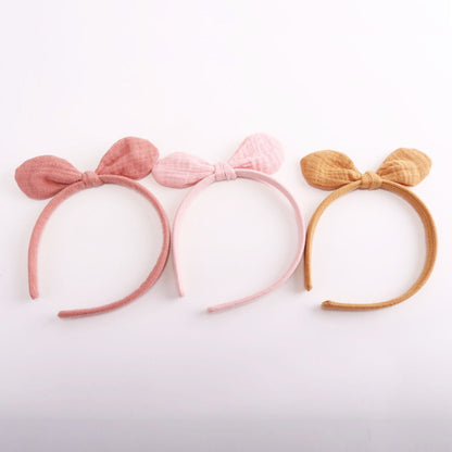 Rabbit headband - Double gauze candy pink