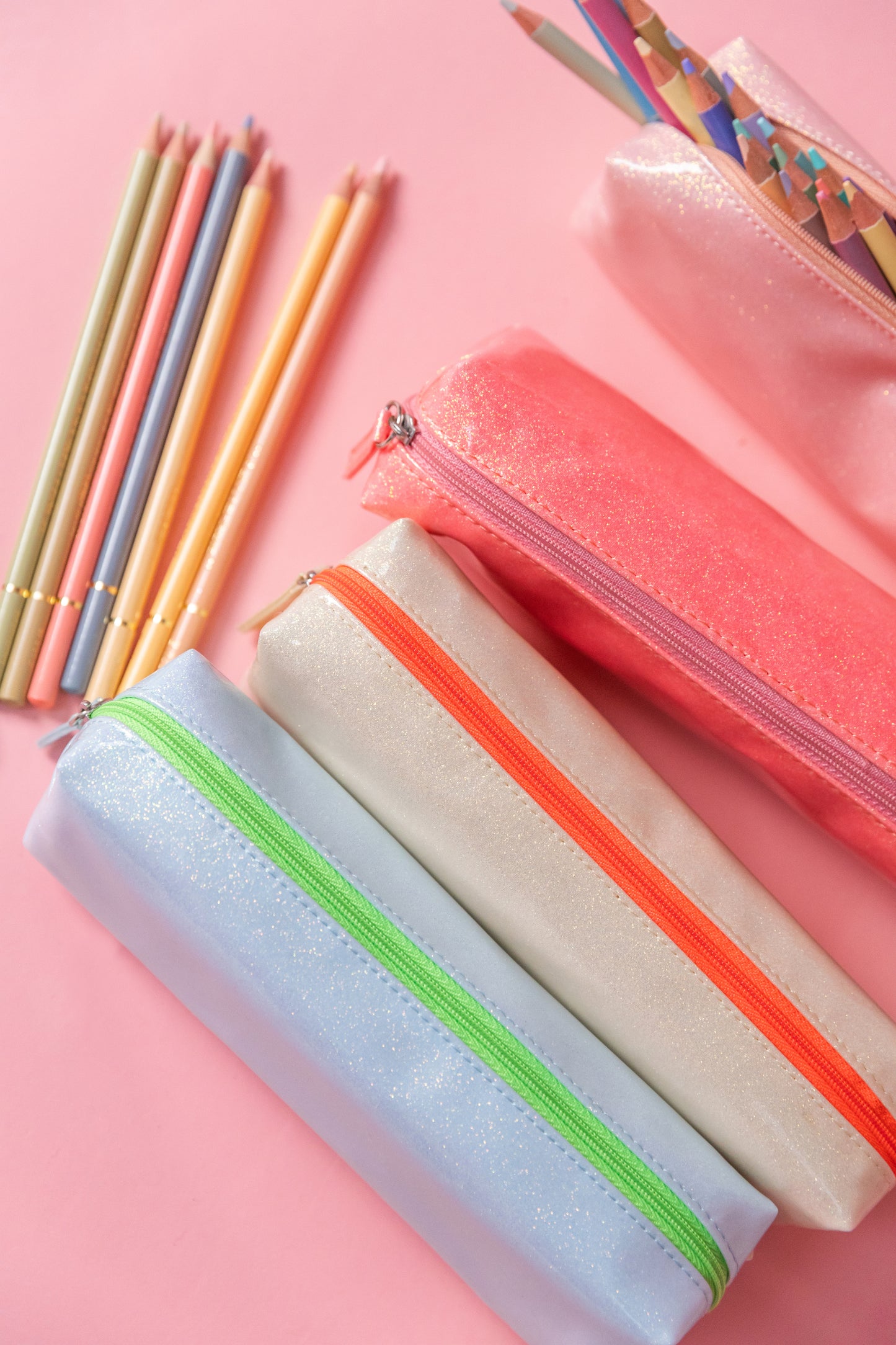 Trousse - Crème/Orange fluo