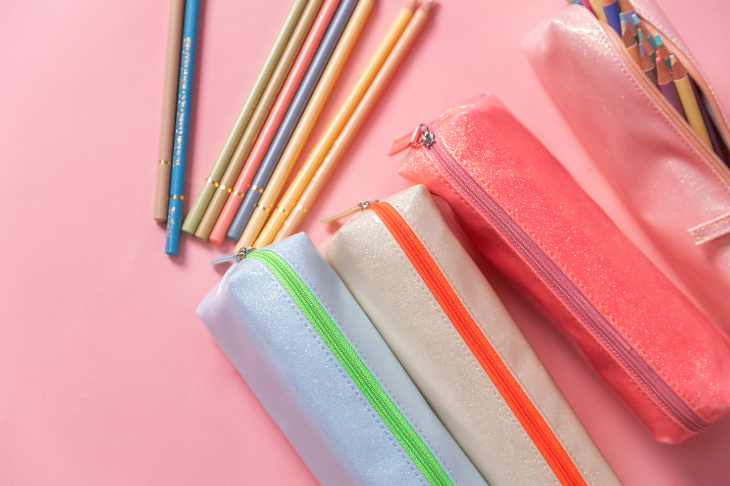 Trousse - Crème/Orange fluo