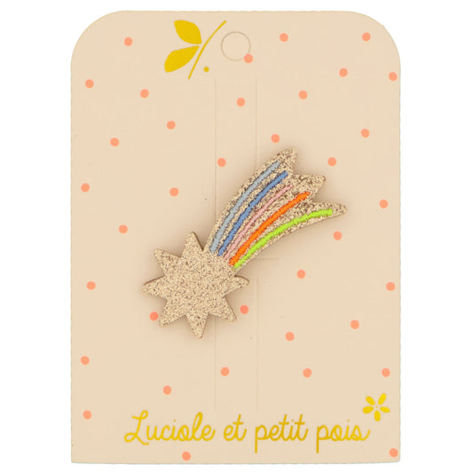 Barrette cheveux étoile filante - Multicolore jaune | Luciole et petit pois