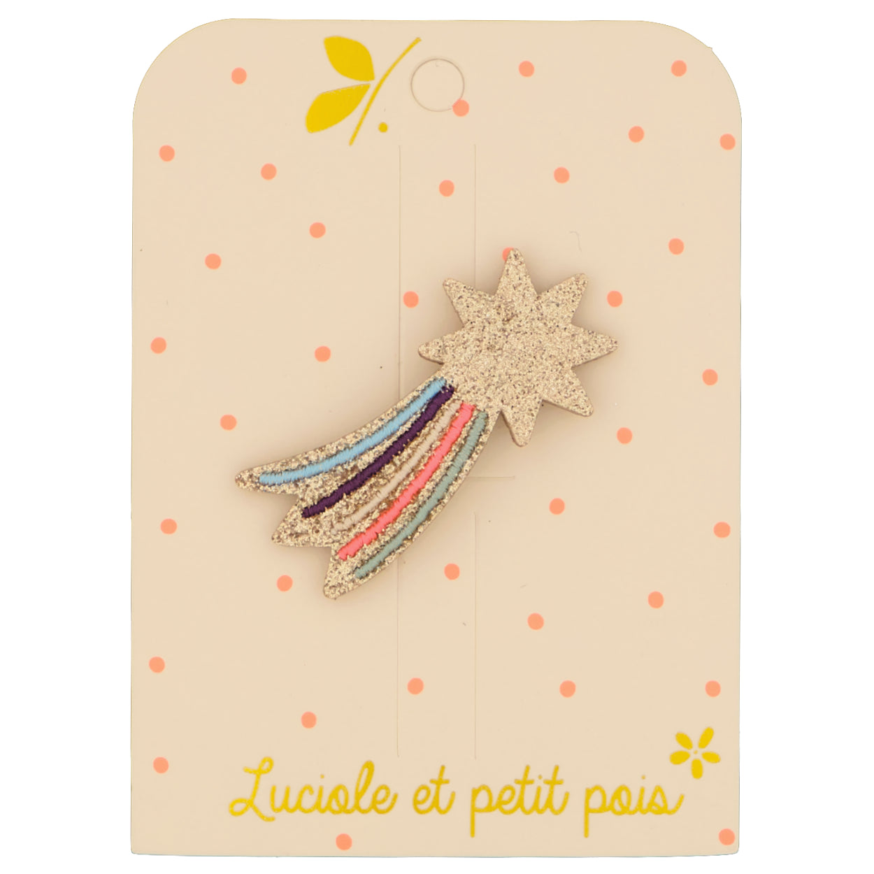 Barrette cheveux étoile filante - Muliticolore rose fluo | Luciole et petit pois