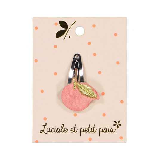 Barrette mini pomme - Rose - Pince clic clac 3 cm | Luciole et petit pois