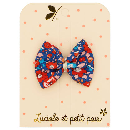 Barrette nœud ruban - Liberty Betsy Ann écarlate | Luciole et petit pois