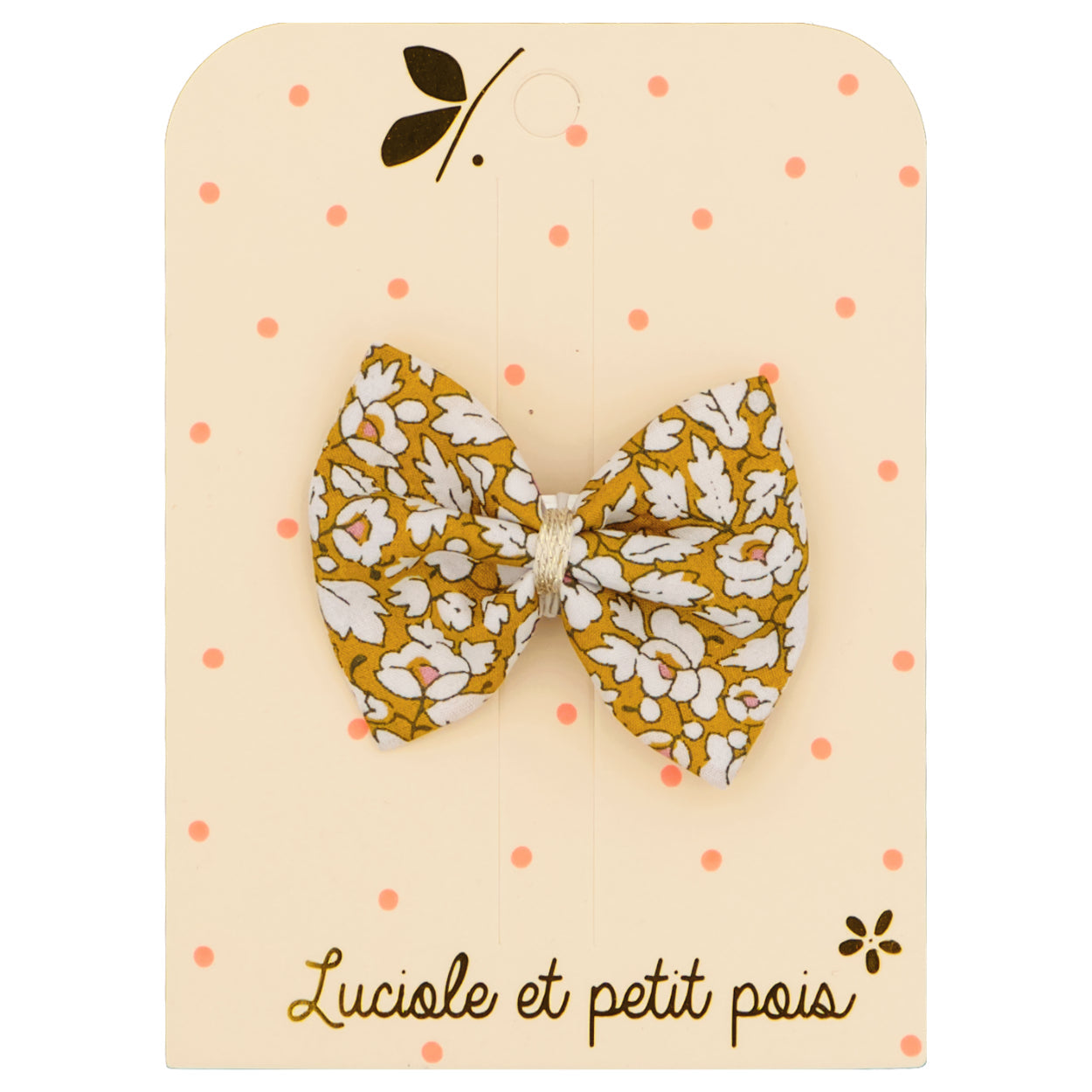 Barrette nœud ruban - Liberty Feather Meadow | Luciole et petit pois