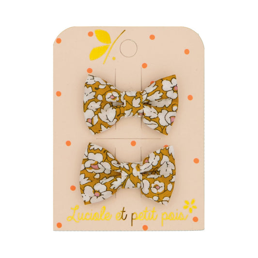 Barrettes mini papillon - Liberty Feather Meadow (paire) | Luciole et petit pois