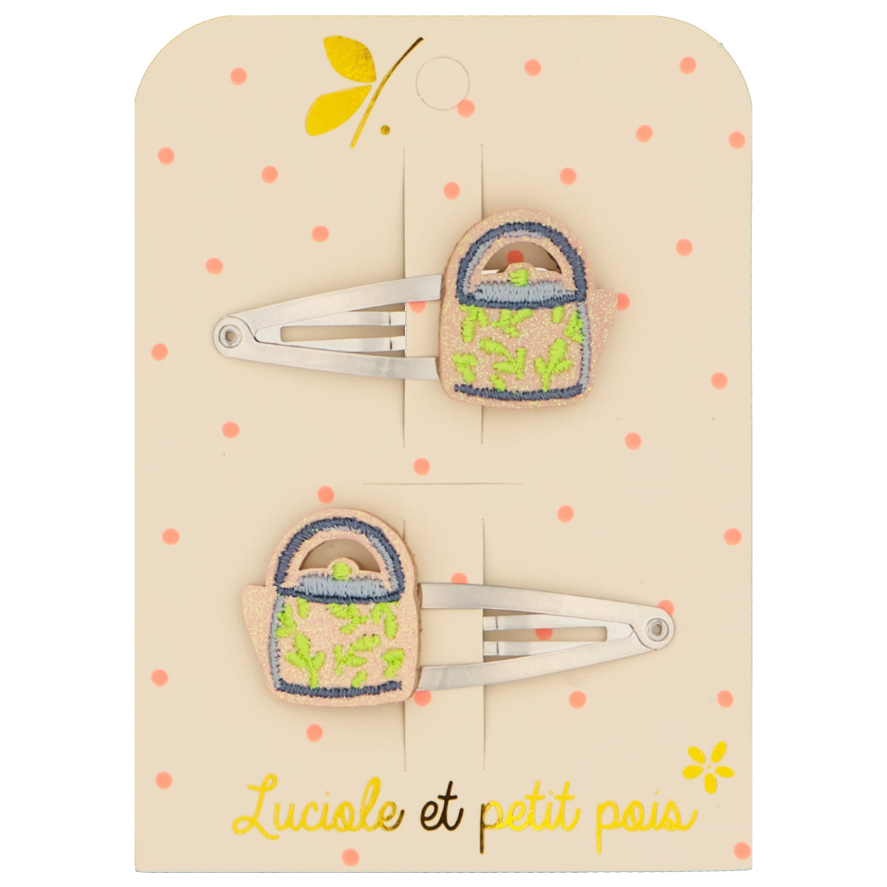 Barrettes théières (paire) | Luciole et petit pois