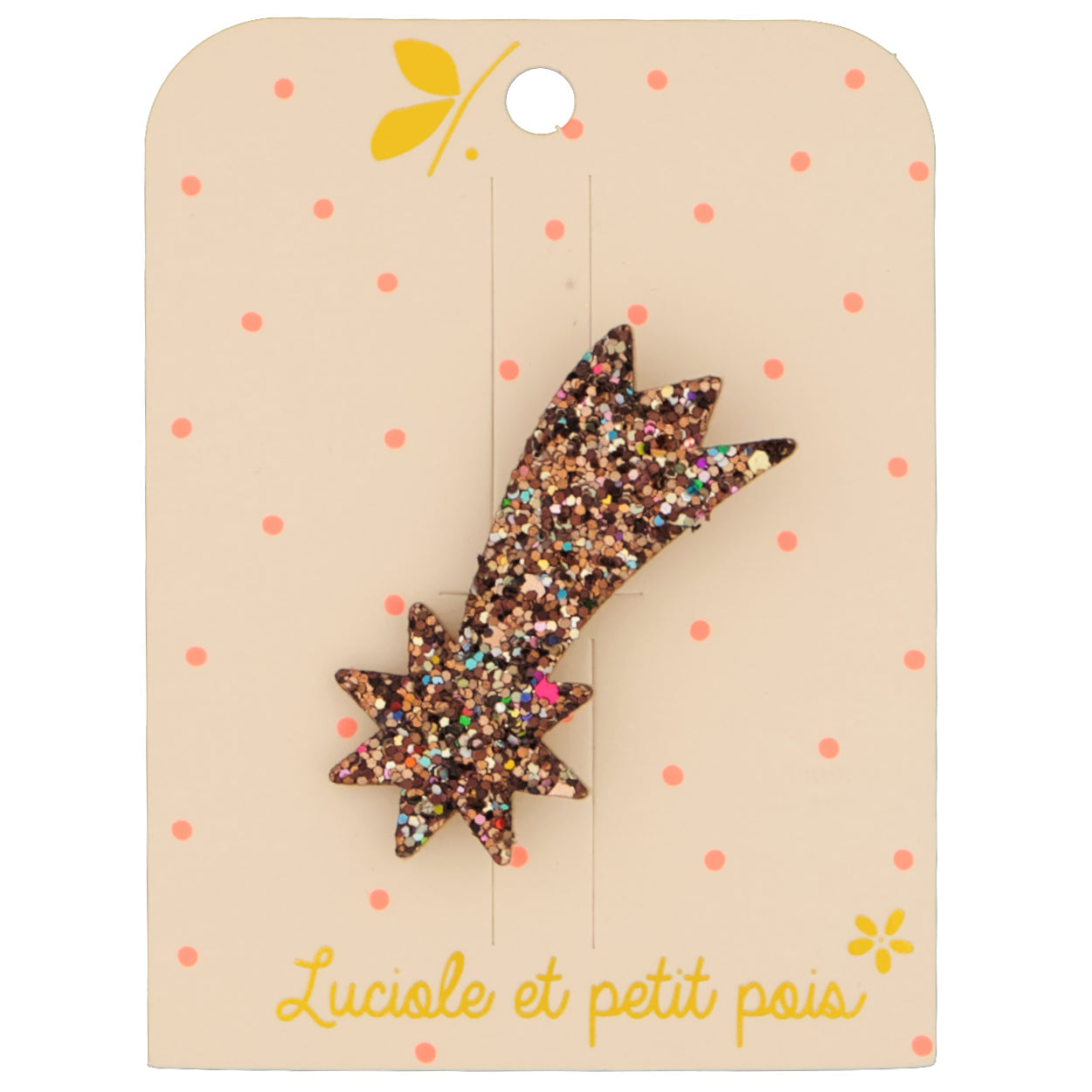 Broche étoile filante bronze (gros grain) | Luciole et petit pois