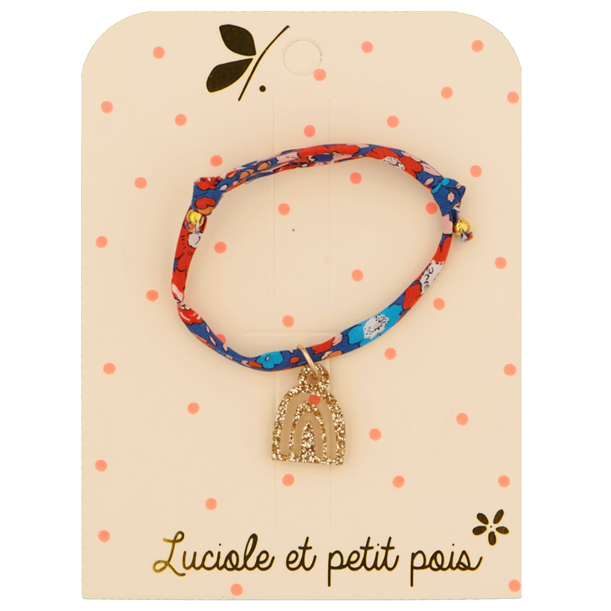 Bracelet Liberty Betsy Ann écarlate (arc-en-ciel doré) | Luciole et petit pois