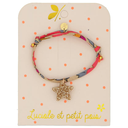 Bracelet Liberty - Betsy fluo thé (étoile or) | Luciole et petit pois