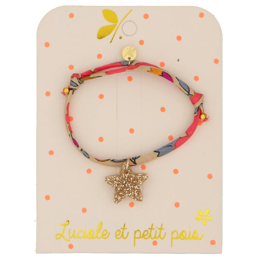 Bracelet Liberty - Betsy fluo thé (étoile or) | Luciole et petit pois