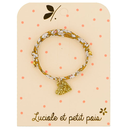 Bracelet Liberty Feather Meadow (cœur or jaune) | Luciole et petit pois