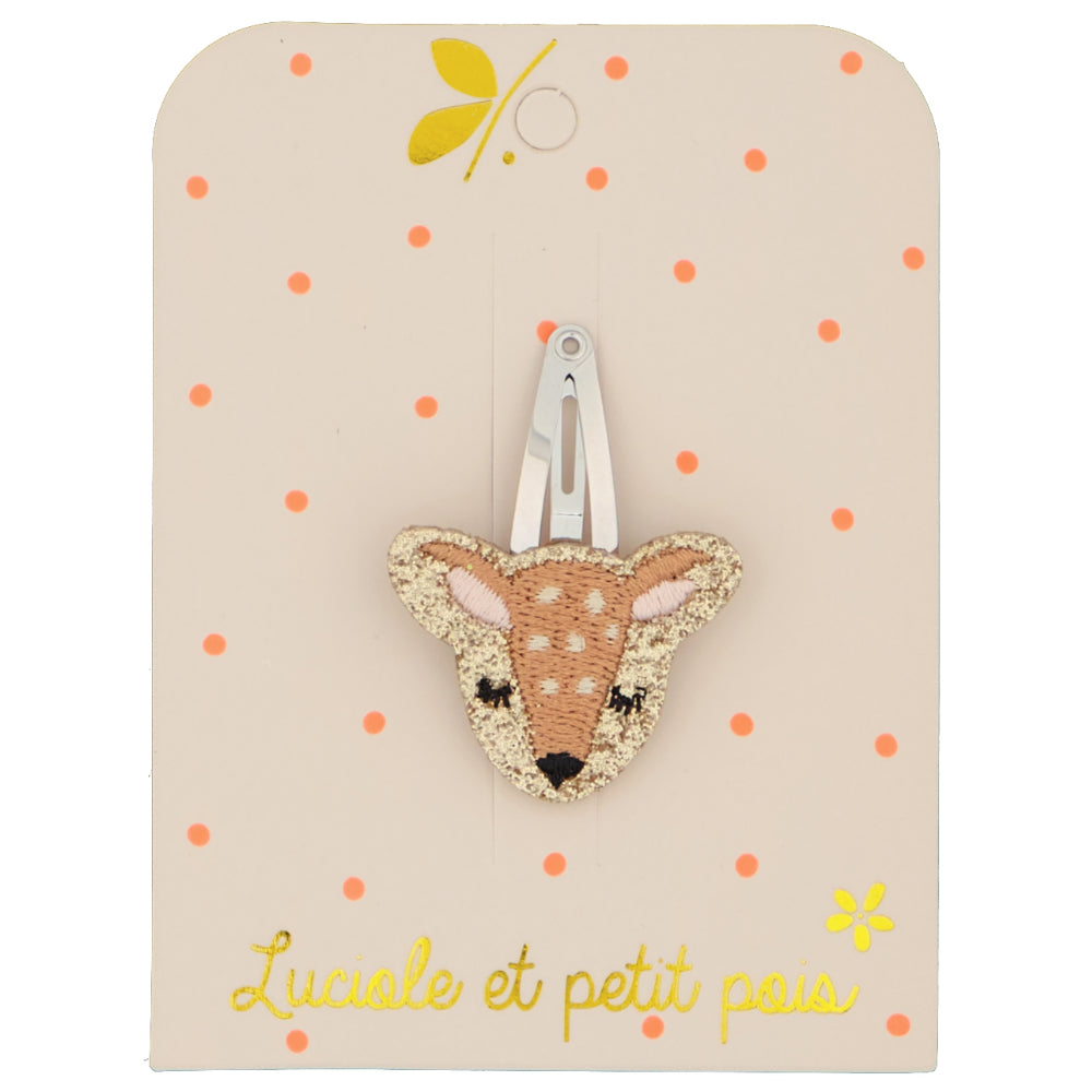 Barrette cheveux biche - Pince clic clac 4 cm | Luciole et petit pois