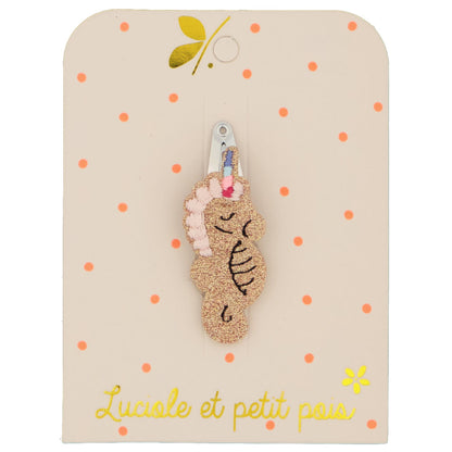 Barrette cheveux hippocampe - Pince clic clac 4 cm | Luciole et petit pois