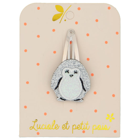 Accessoire coiffure - Barrette pingouin - Pince clic clac 5 cm | Luciole et petit pois