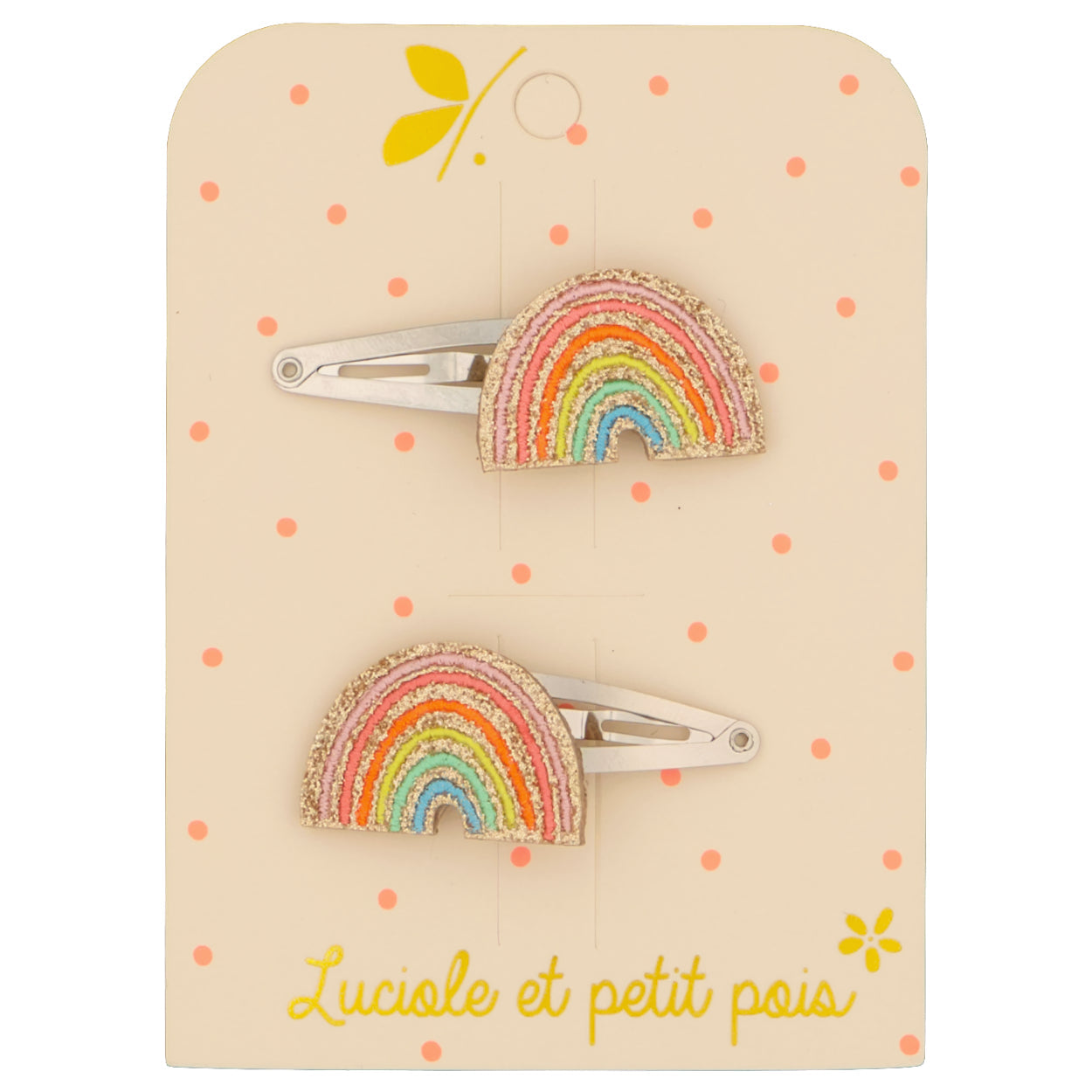 Barrette cheveuxs arc-en-ciel multicolore (paire) | Luciole et petit pois