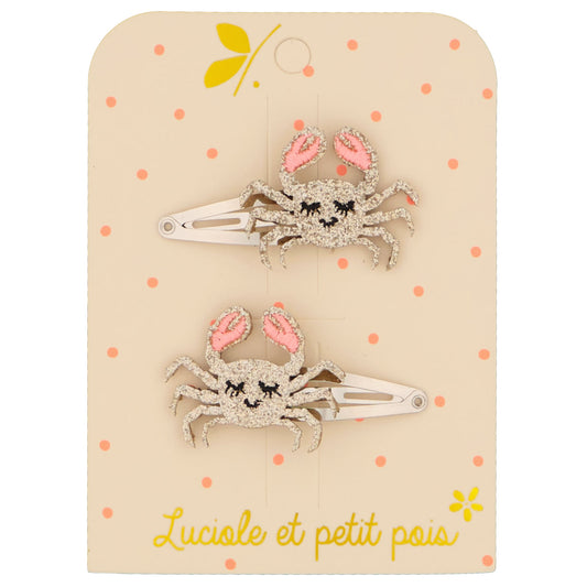 Barrette cheveuxs crabes (paire) | Luciole et petit pois