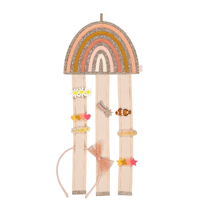 Porte barrettes mural - Arc-en-ciel rose | Luciole et petit pois